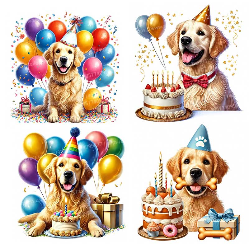 Happy Birthday Golden Retrieve - огляд і ціна Pvc Panel Background